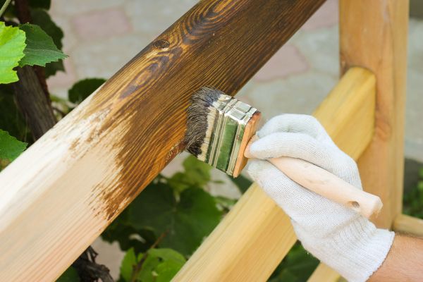 Split Rail Fence Staining
