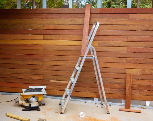 Wood Panel Fence Installation